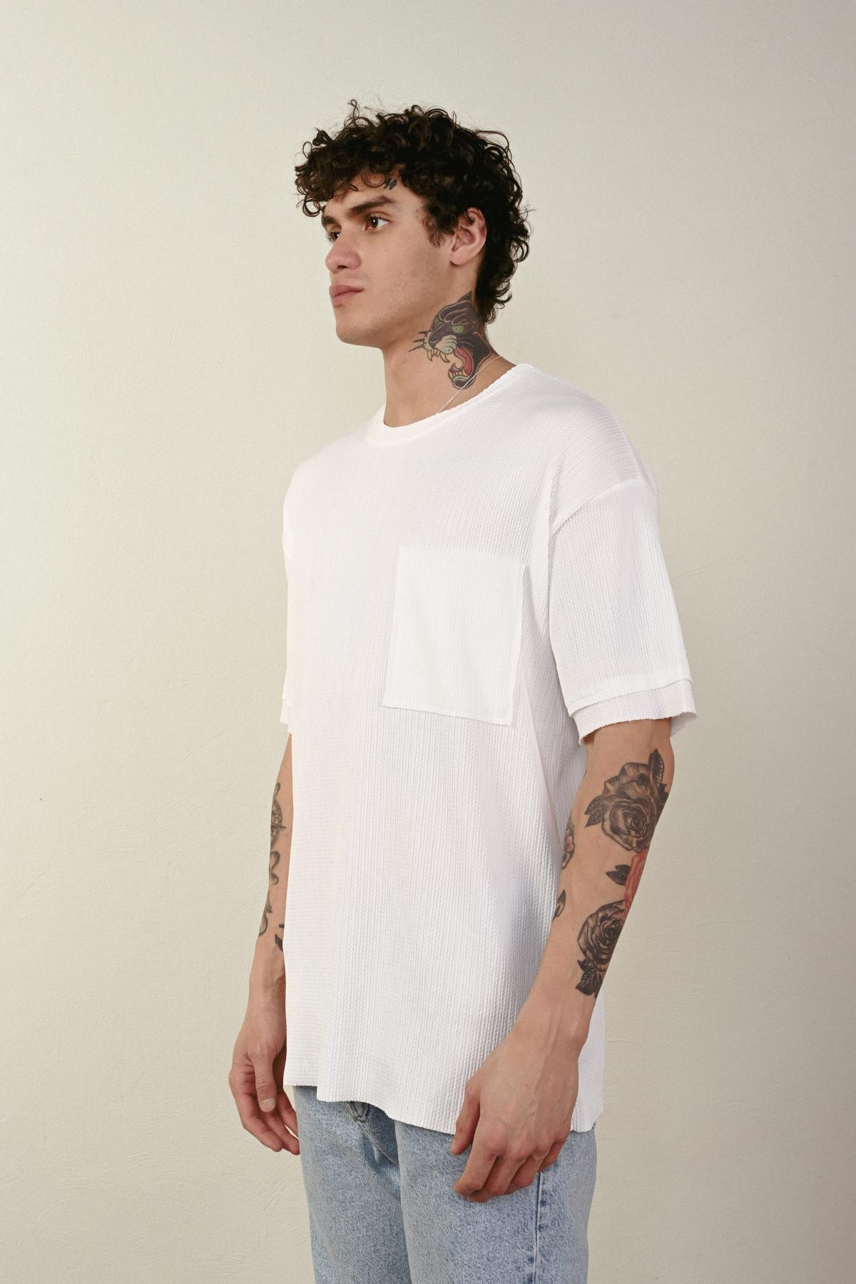Wholesale Men Ecru T-shirt 721299