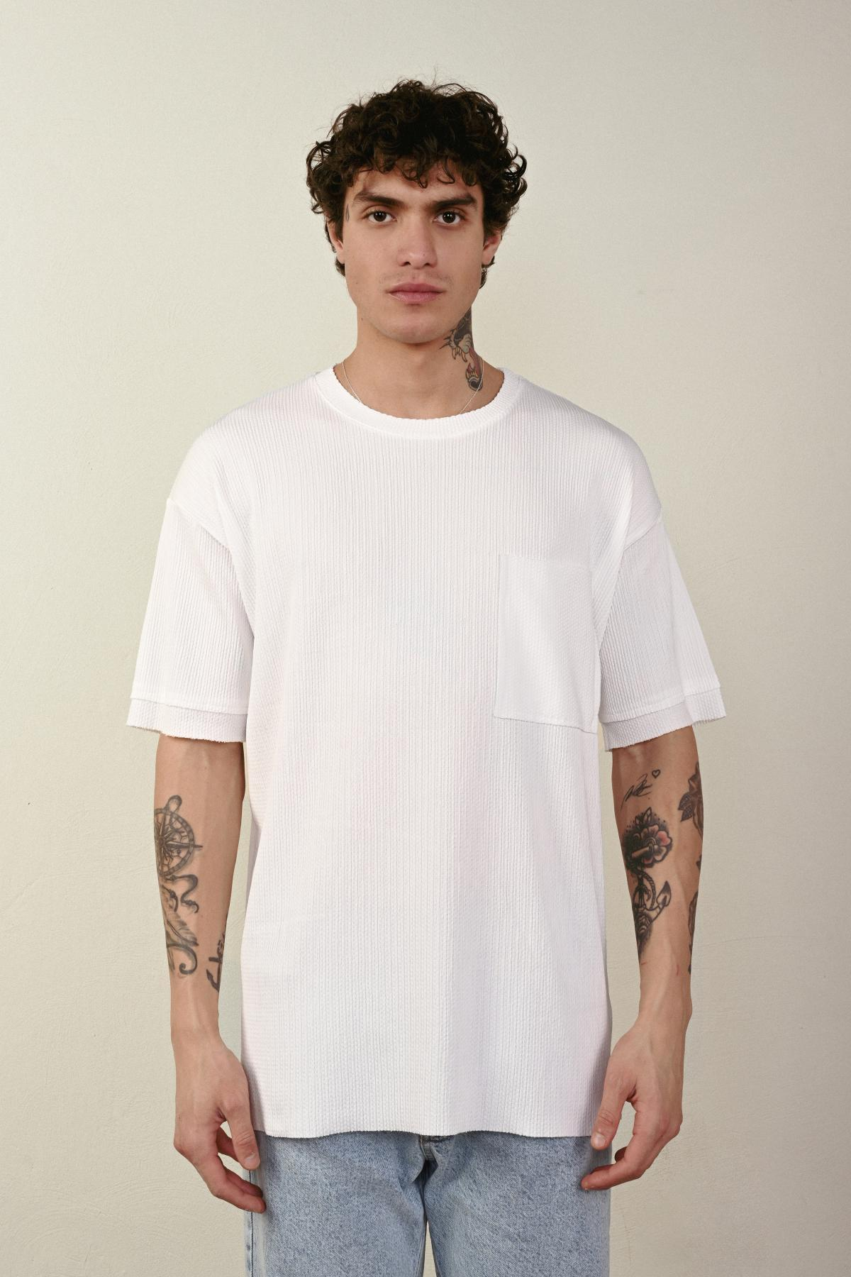Wholesale Men Ecru T-shirt 721299