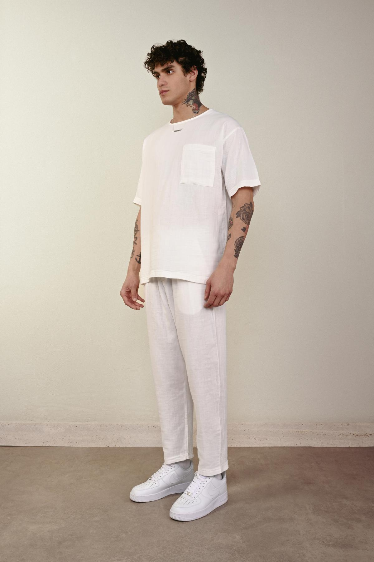 Wholesale Men Ecru T-shirt 721546