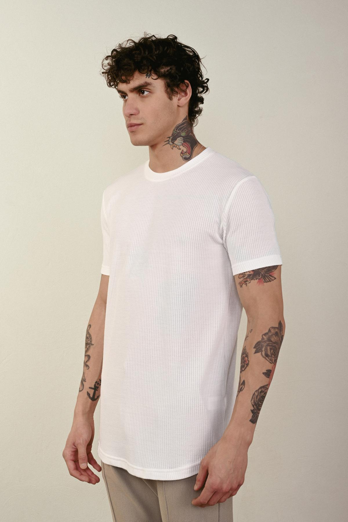 Wholesale Men Ecru T-shirt 721215