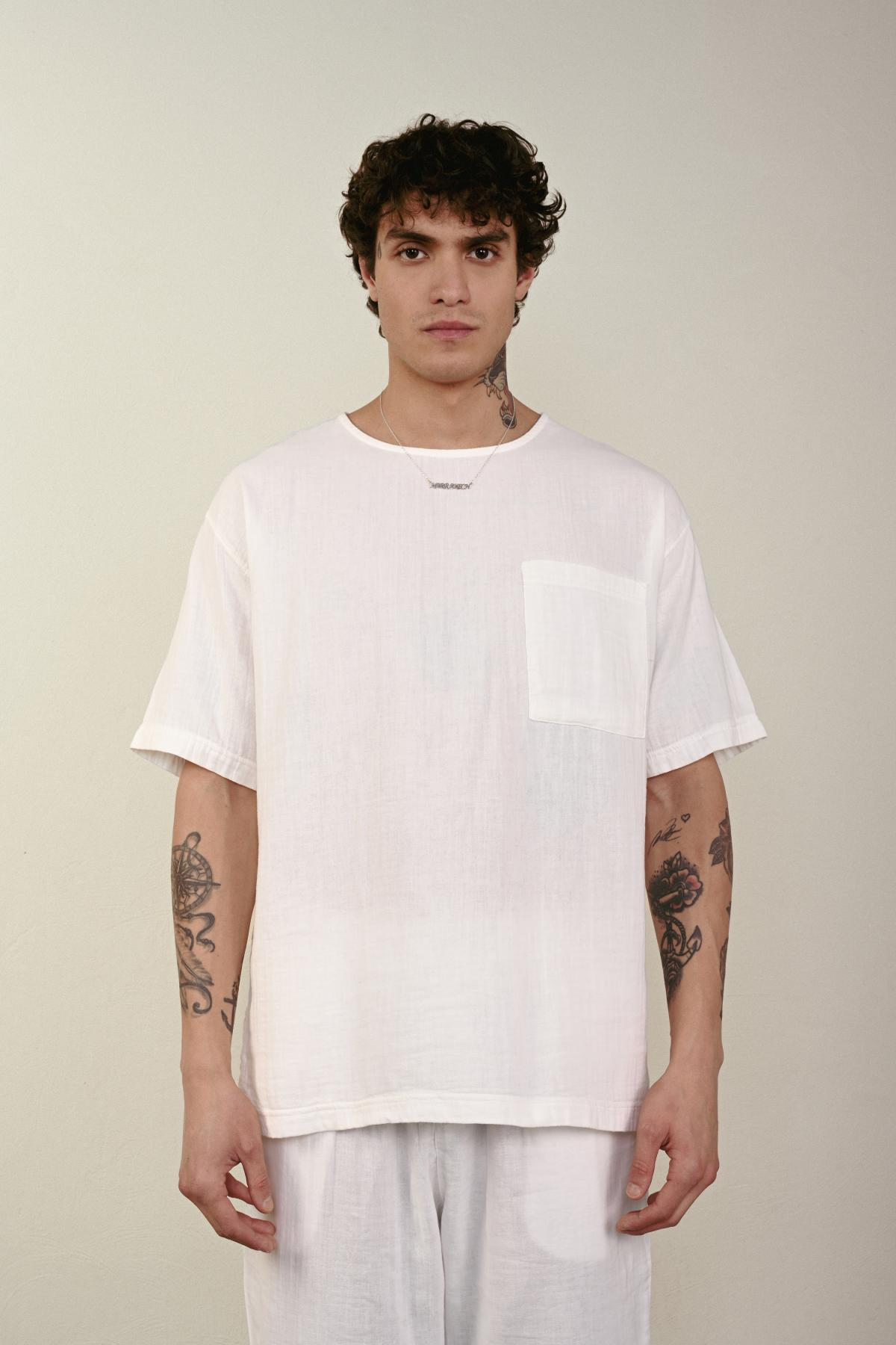 Wholesale Men Ecru T-shirt 721546