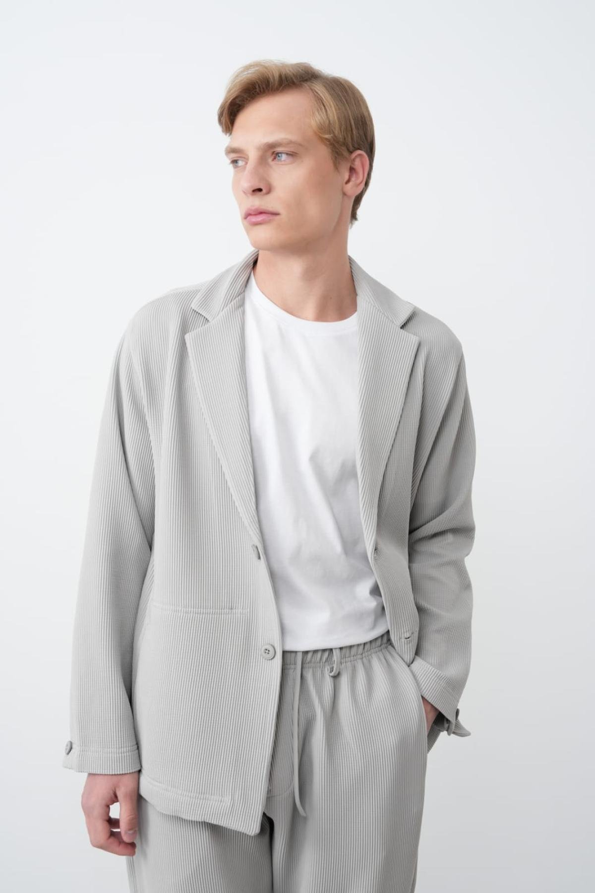 Wholesale Men Gray Blazer 738195
