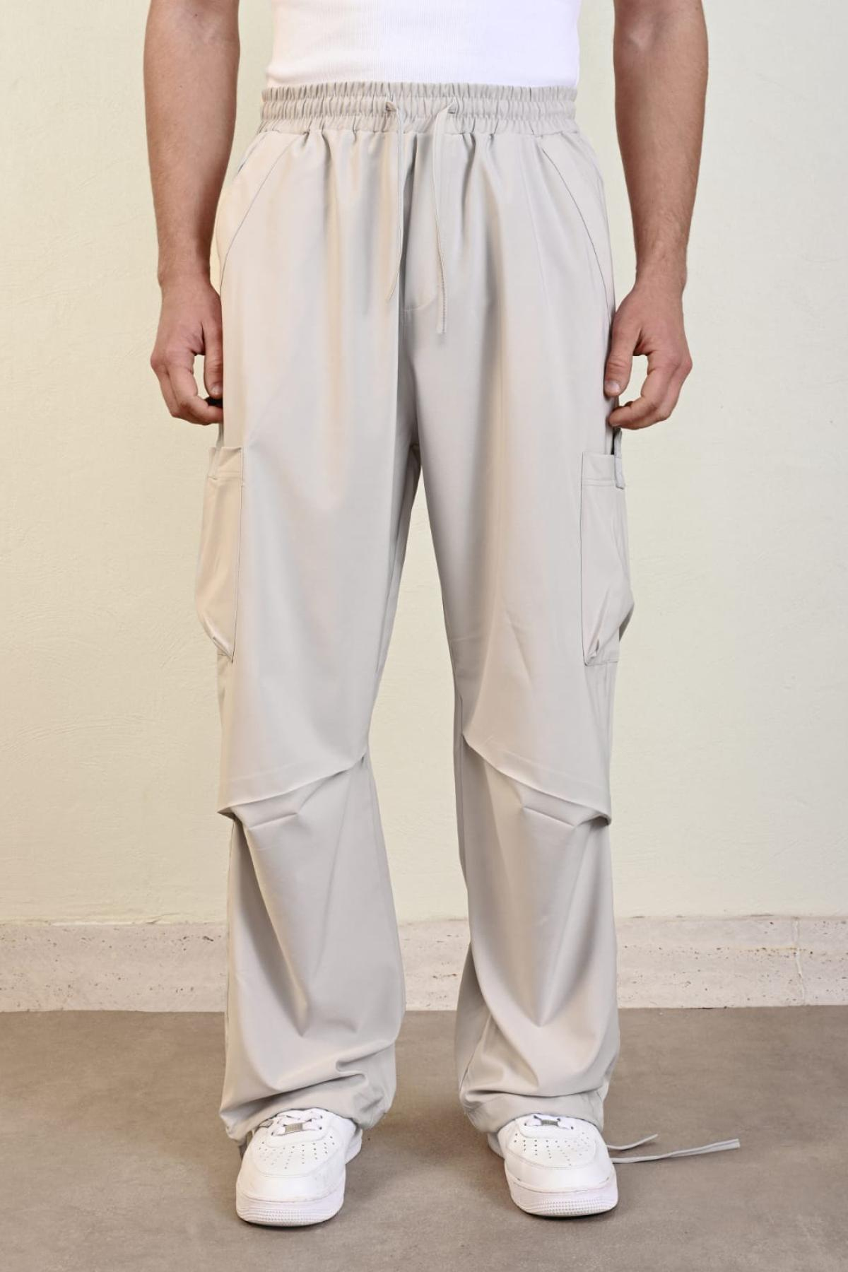 Wholesale Men Gray Cargo Pants 738255