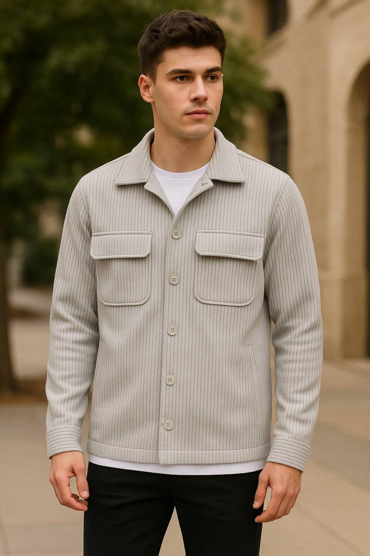 Wholesale Men Gray Jacket 738227