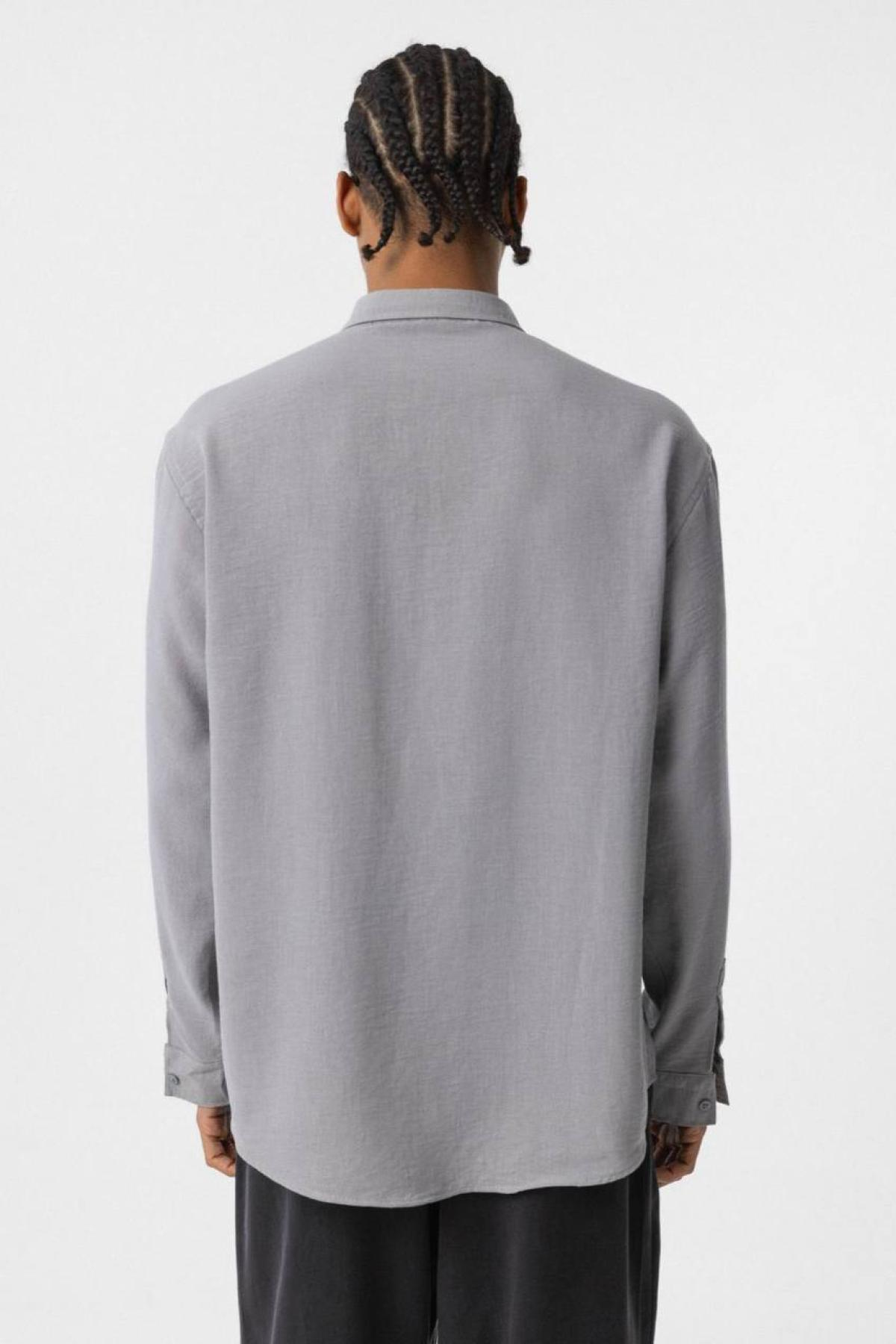 Wholesale Men Gray Oversize Shirt 731270