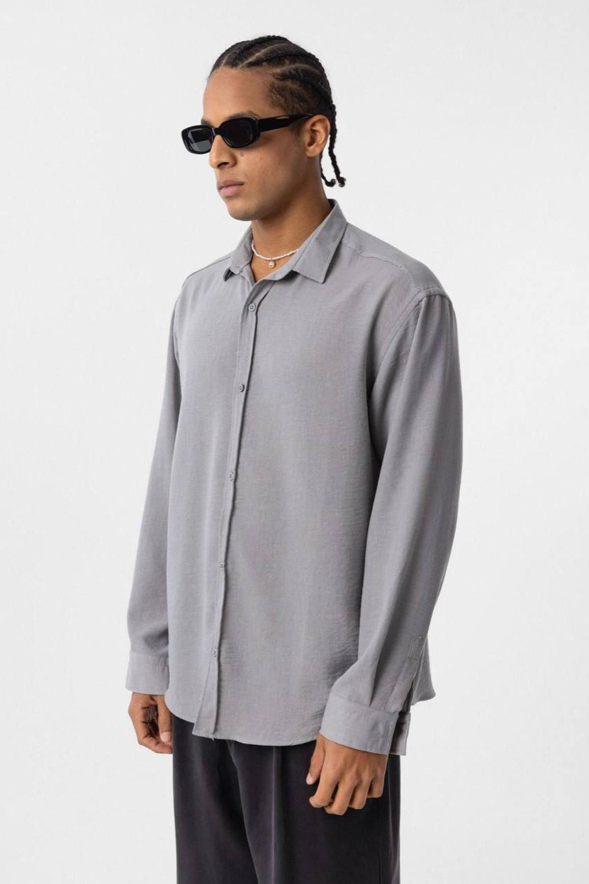 Wholesale Men Gray Oversize Shirt 731270