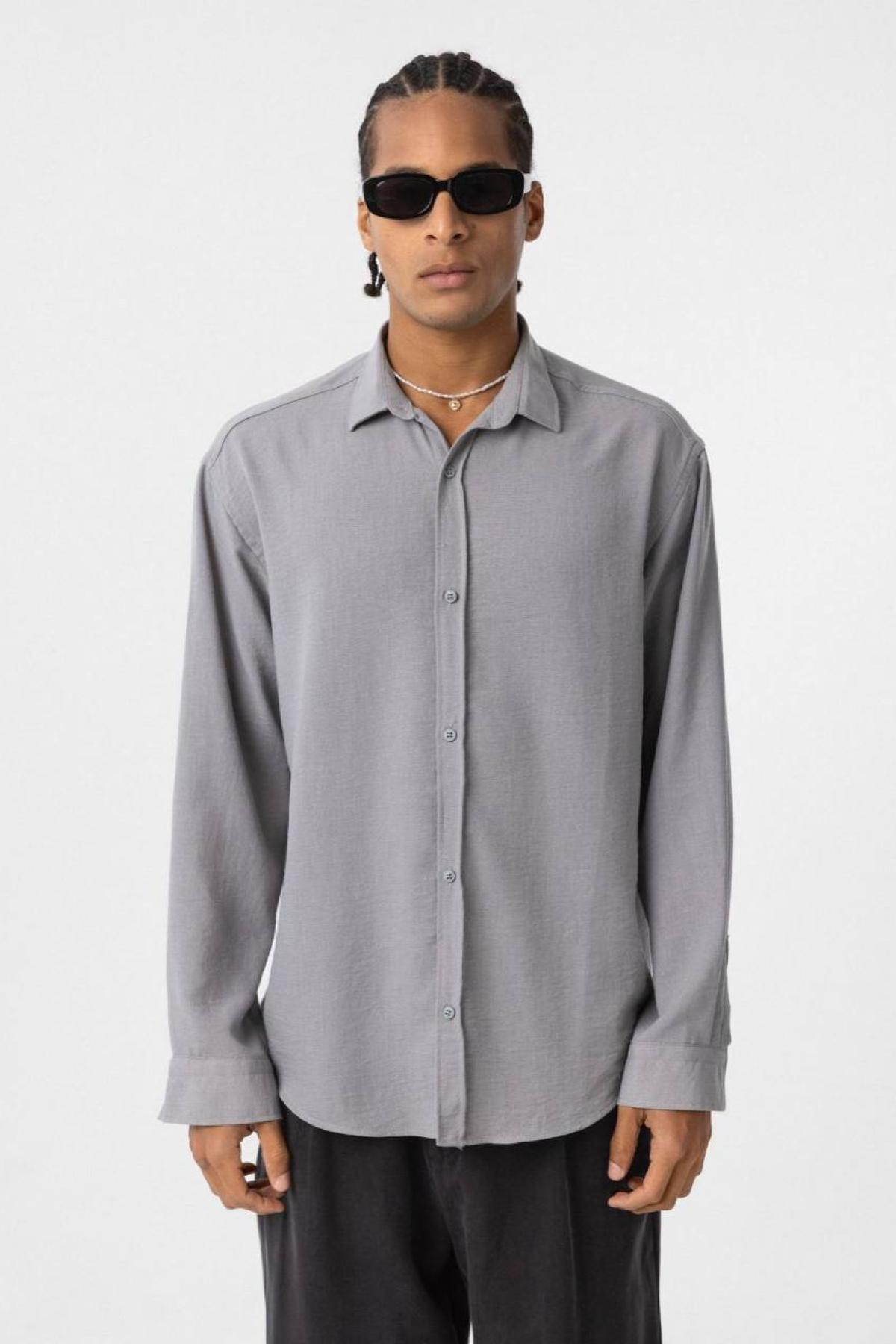 Wholesale Men Gray Oversize Shirt 731270
