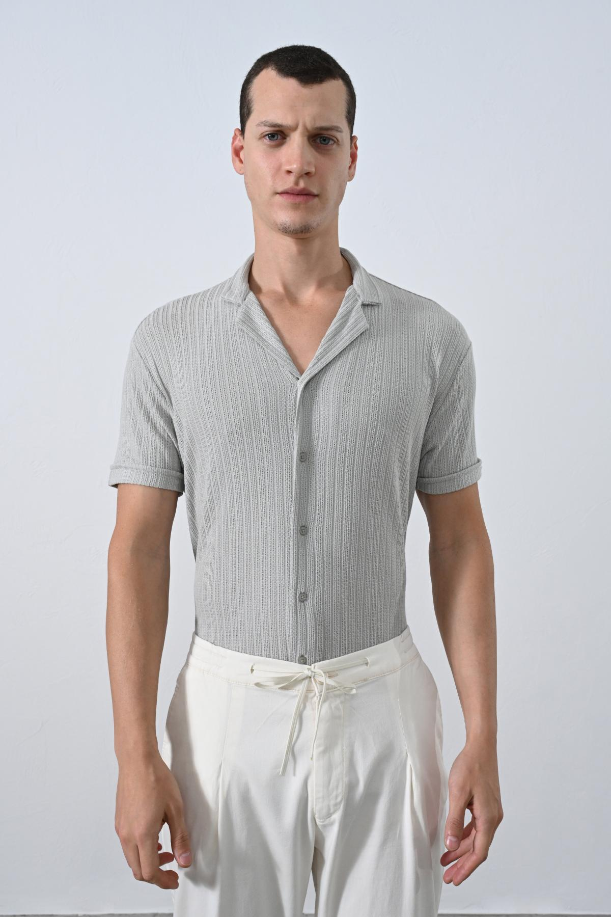 Wholesale Men Gray Shirt 722815