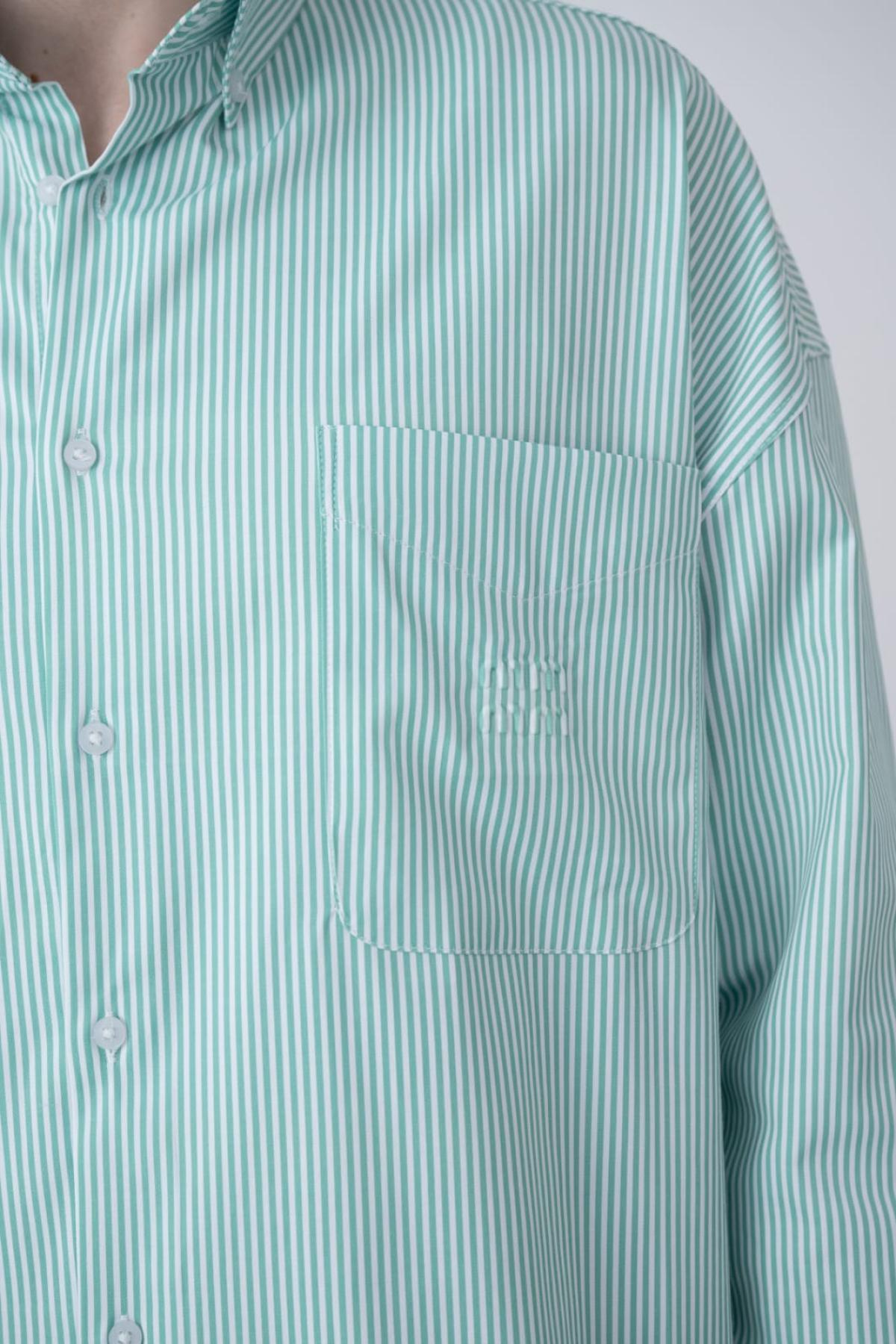 Wholesale Men Green Long-Sleeve Shirt 739090