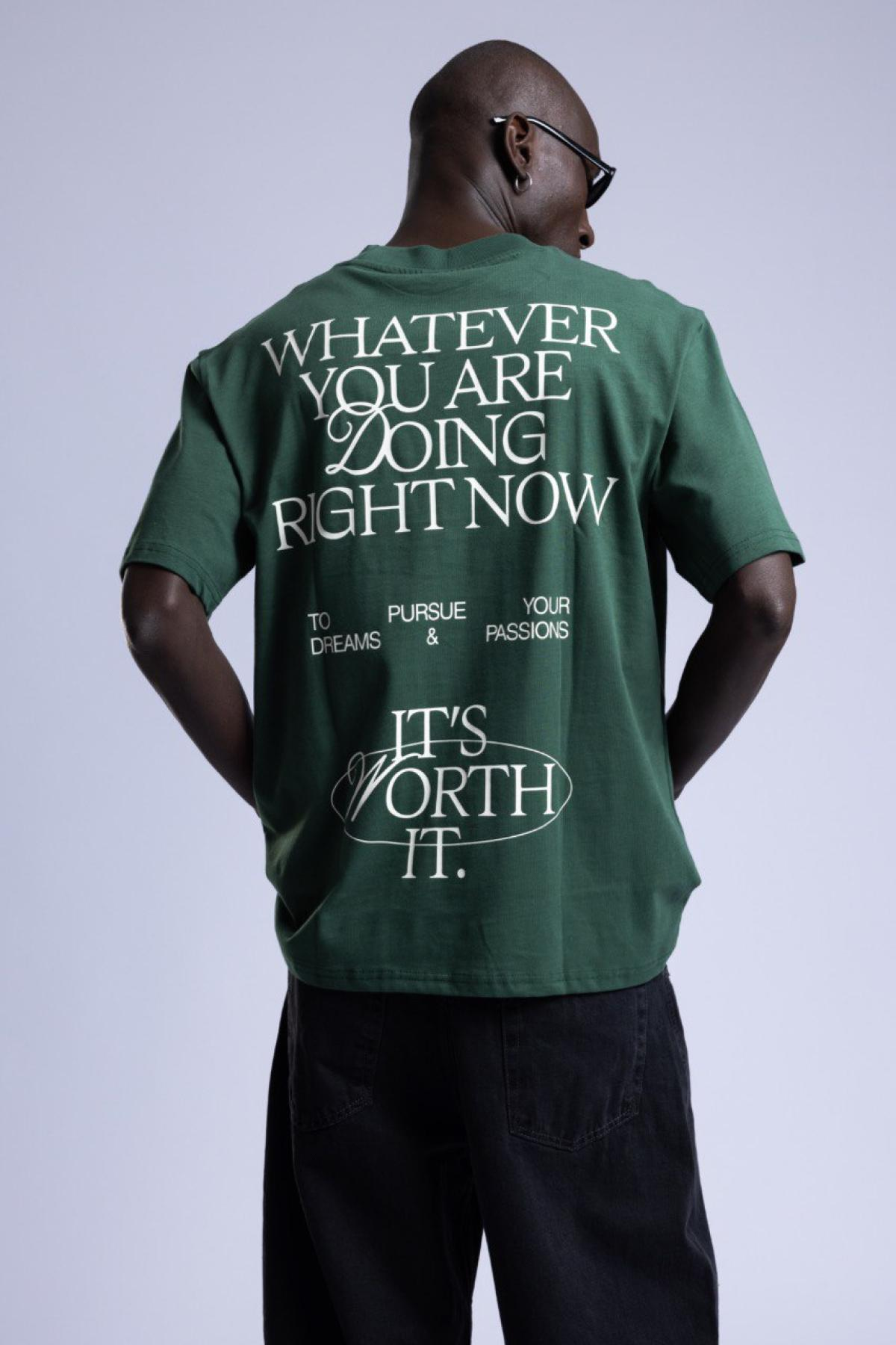 Wholesale Men Green Printed T-shirt 736470