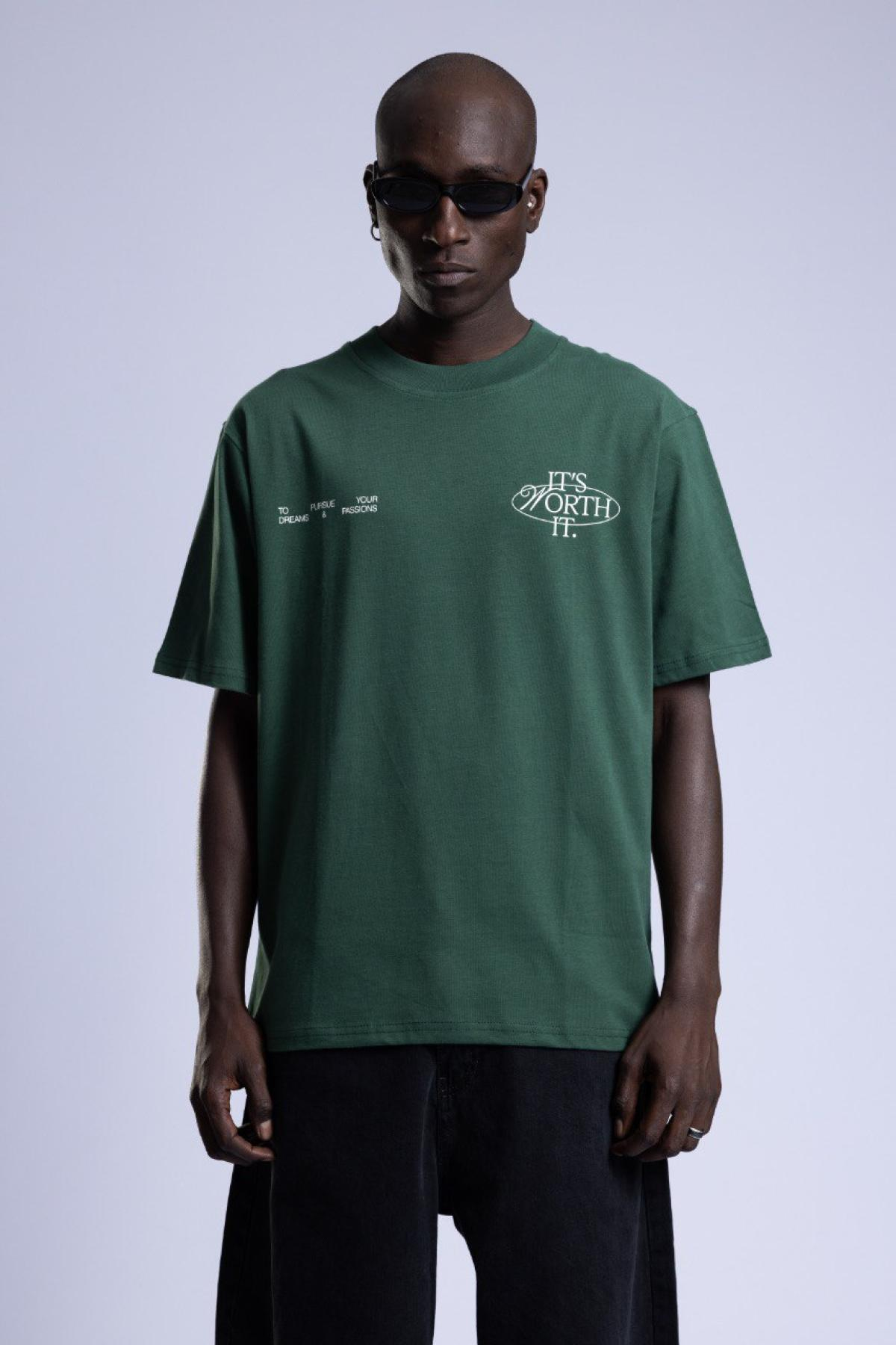 Wholesale Men Green Printed T-shirt 736470