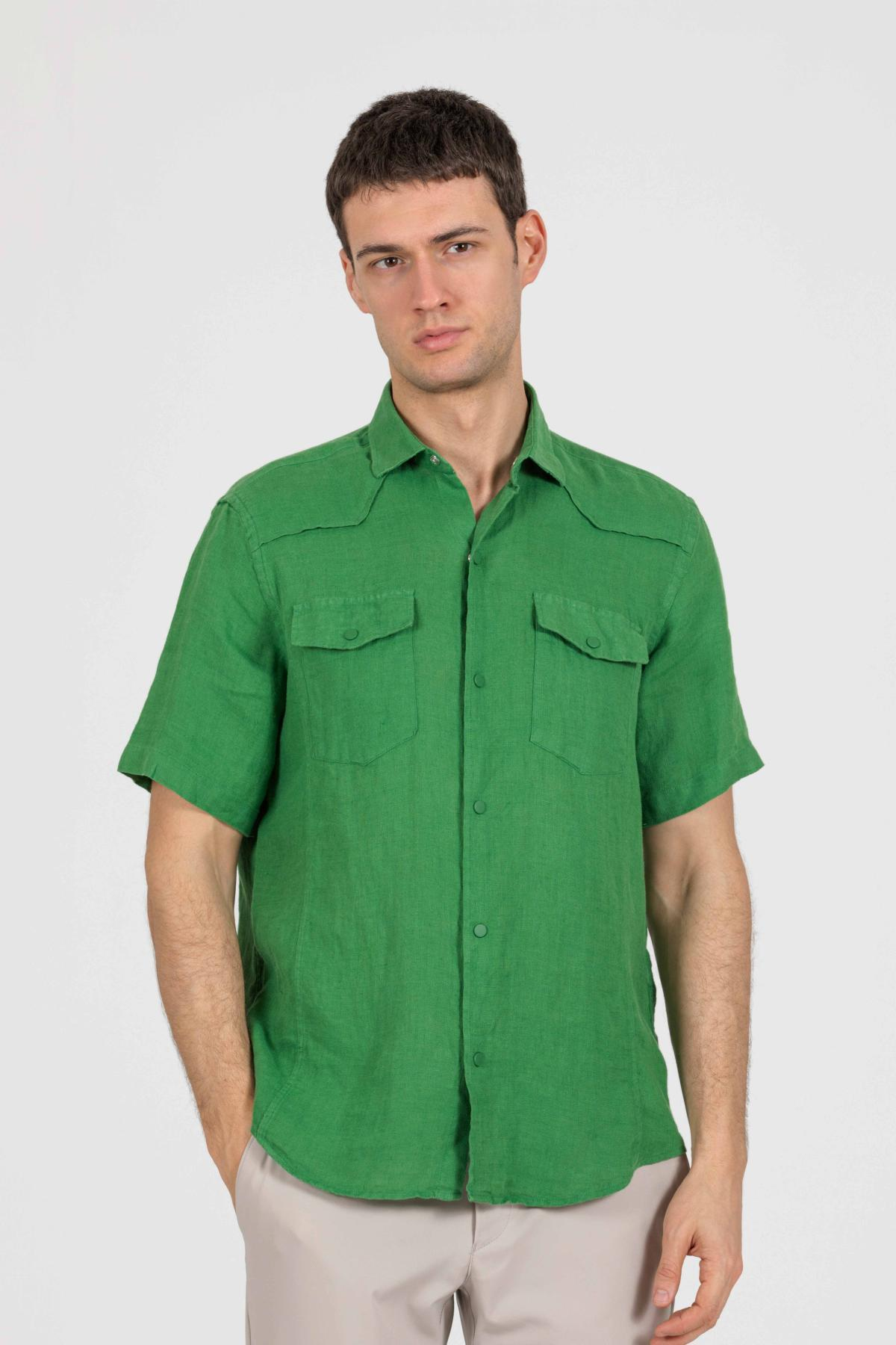 Wholesale Men Green Shirt 733137