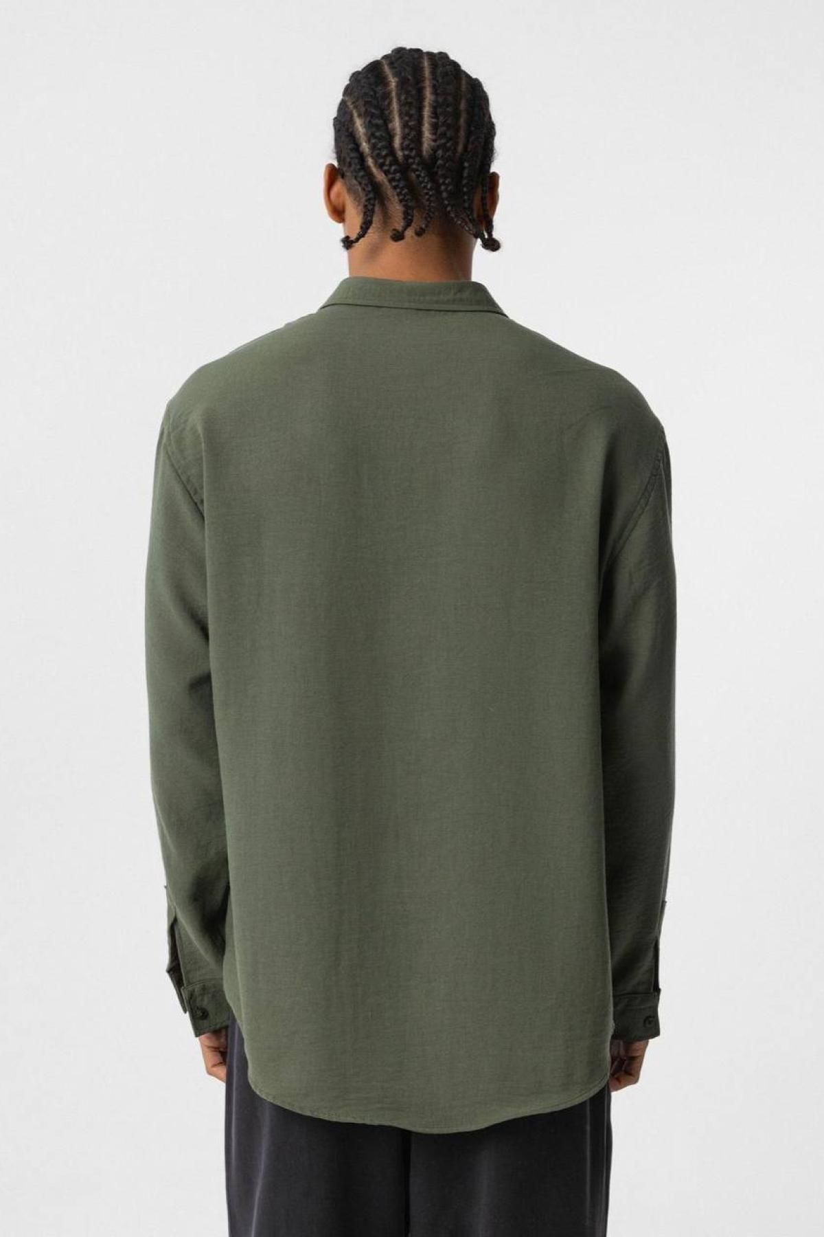 Wholesale Men  Khaki Oversize Shirt 731272