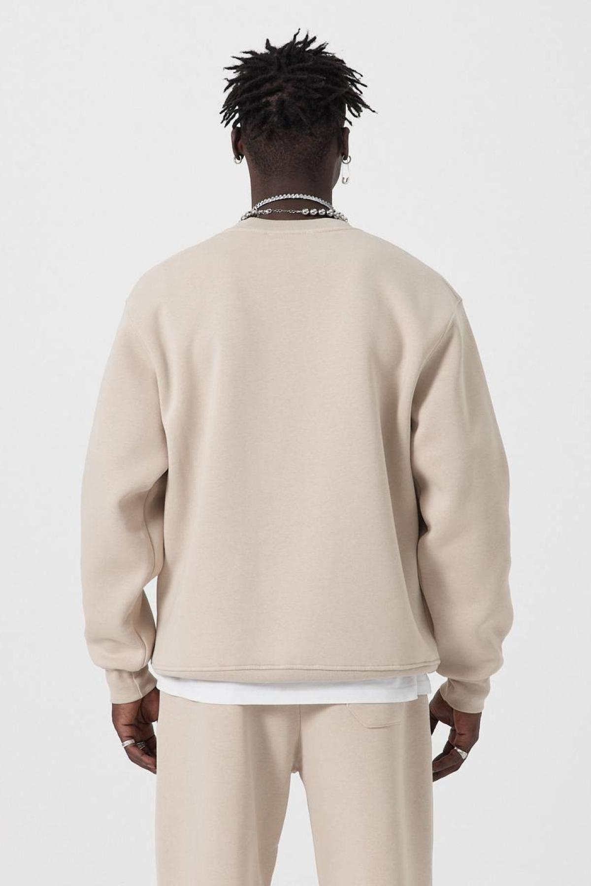 Wholesale Men Light Beige Sweatshirt 739205