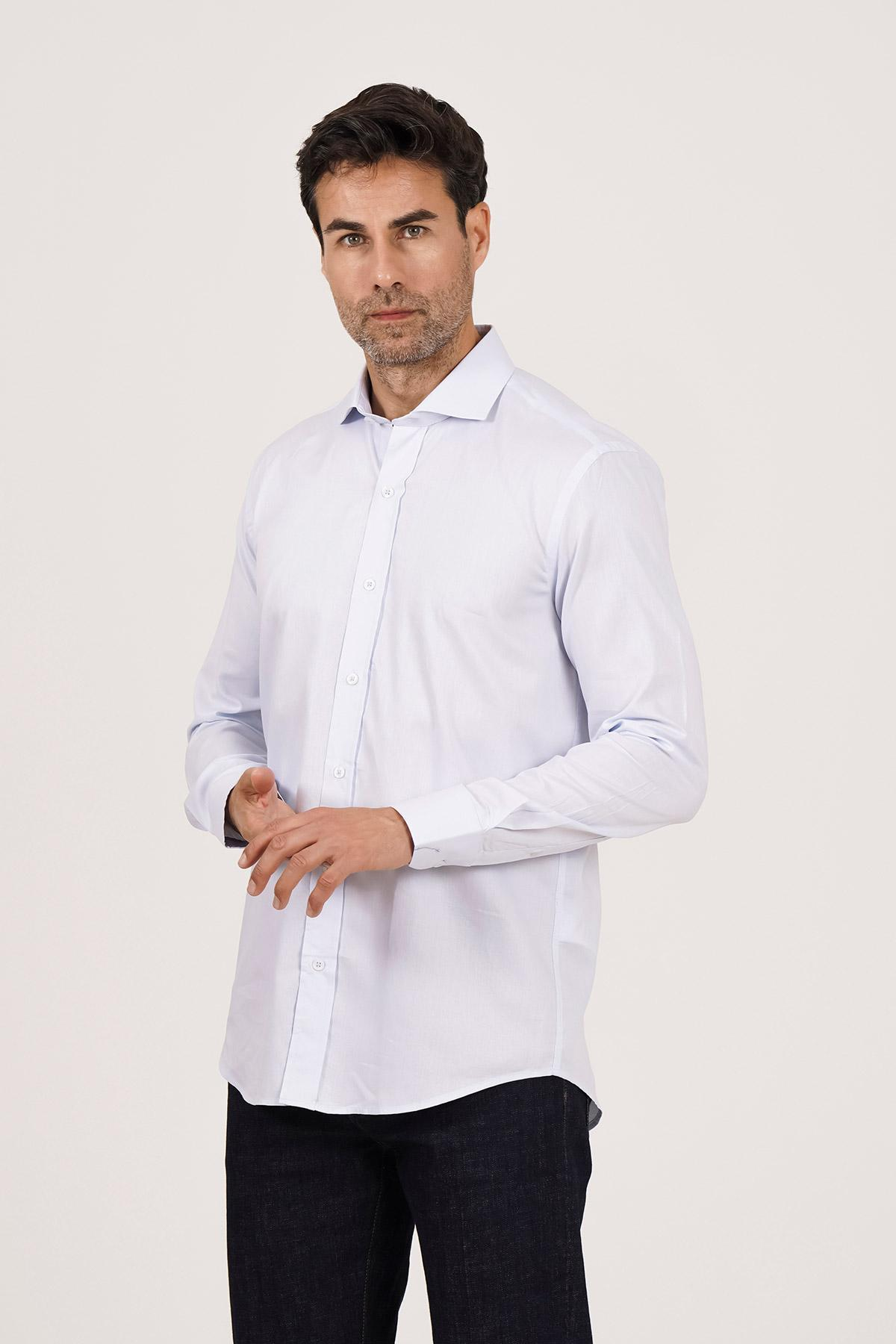 Wholesale Men Light Blue Shirt 733127