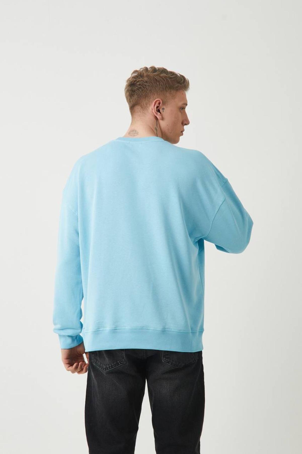 Wholesale Men Light Blue Sweatshirt 739178