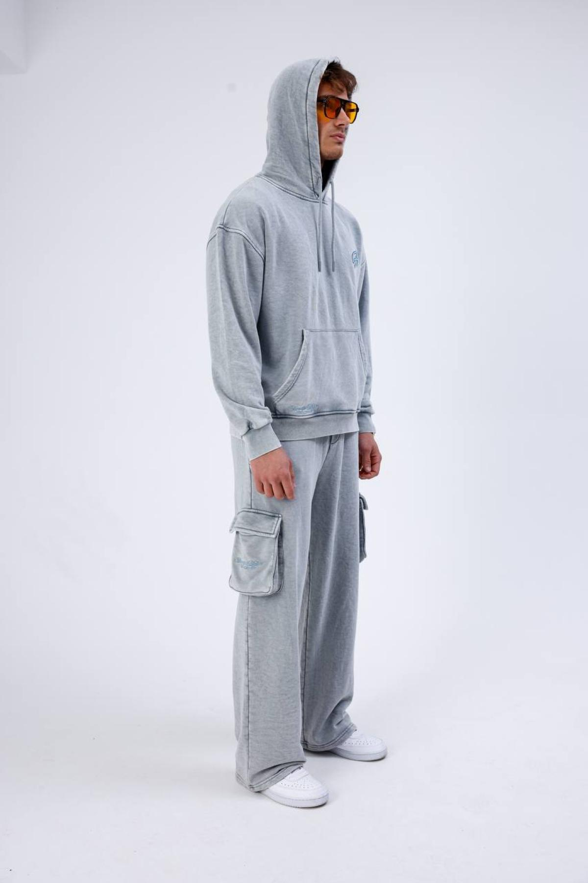 Wholesale Men Light Gray Tracksuit Set 739165