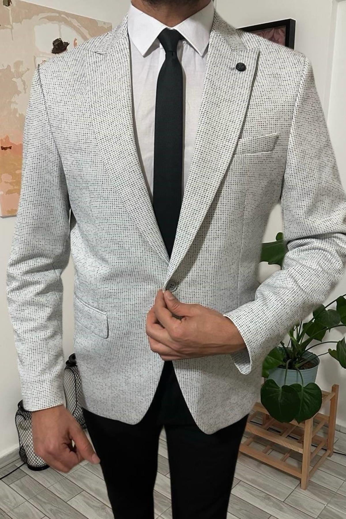 Wholesale Men Light Green Single Breasted Blazer Jacket 720254