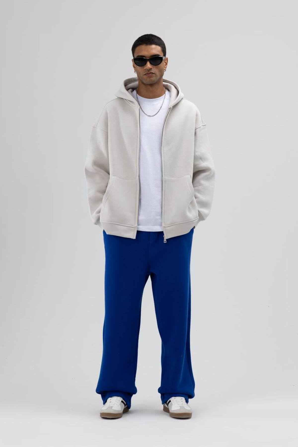 Wholesale Men Light Stone Zip-Up Hoodie 739102