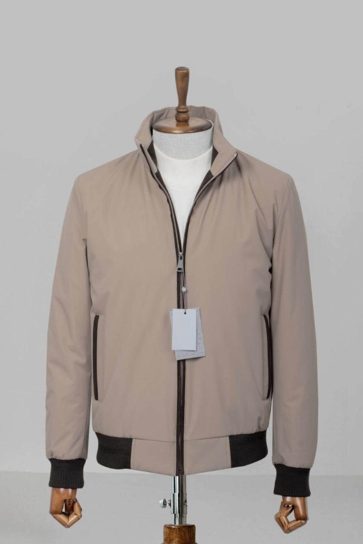 Wholesale Men Mink Ribbed Bomber Jacket 738175