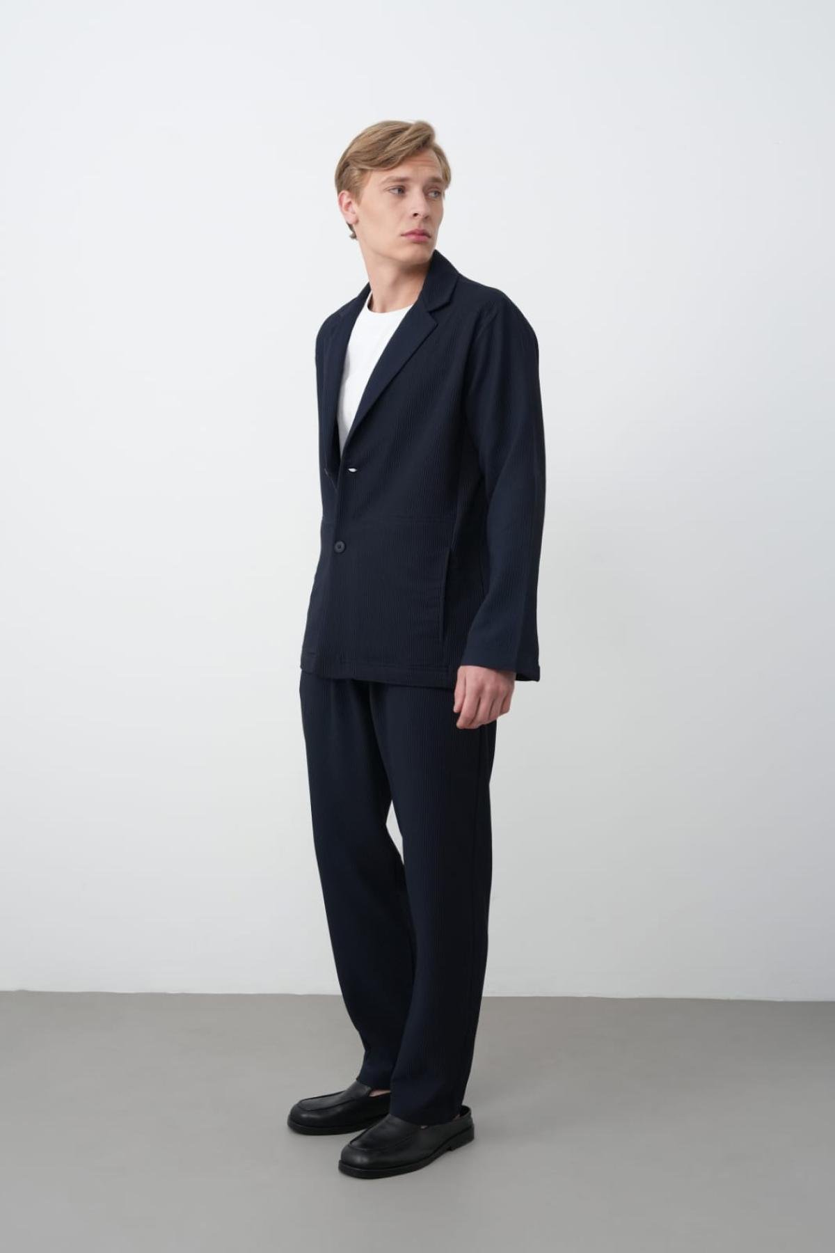 Wholesale Men Navy Blazer 738198