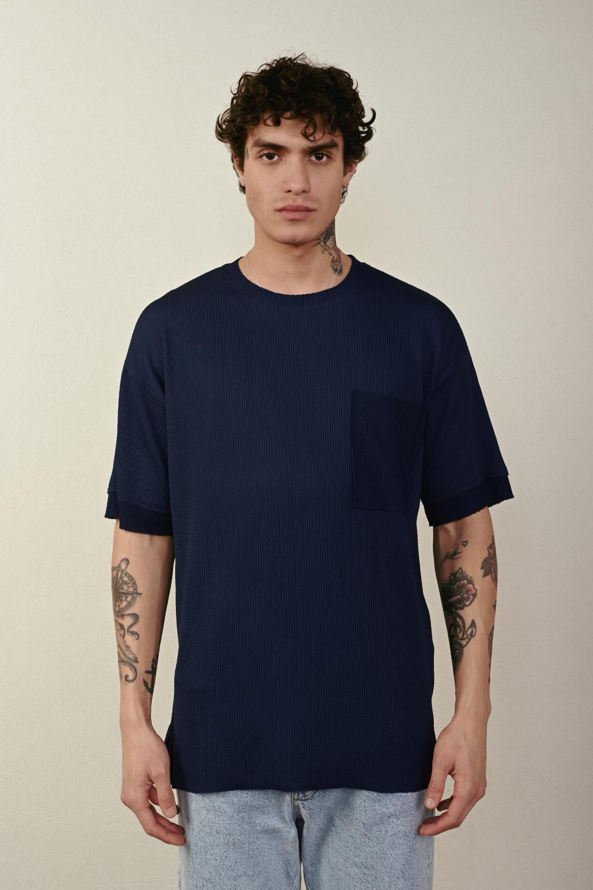 Wholesale Men Navy T-shirt 721301
