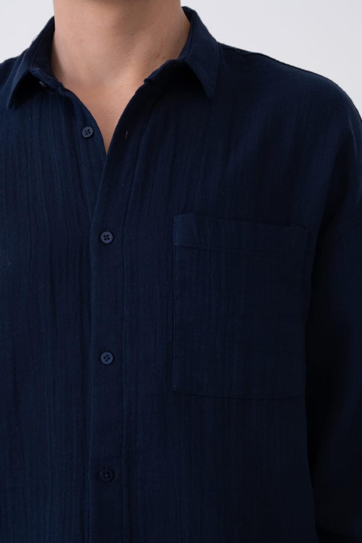 Wholesale Men NavyLong-Sleeve Shirt 739155