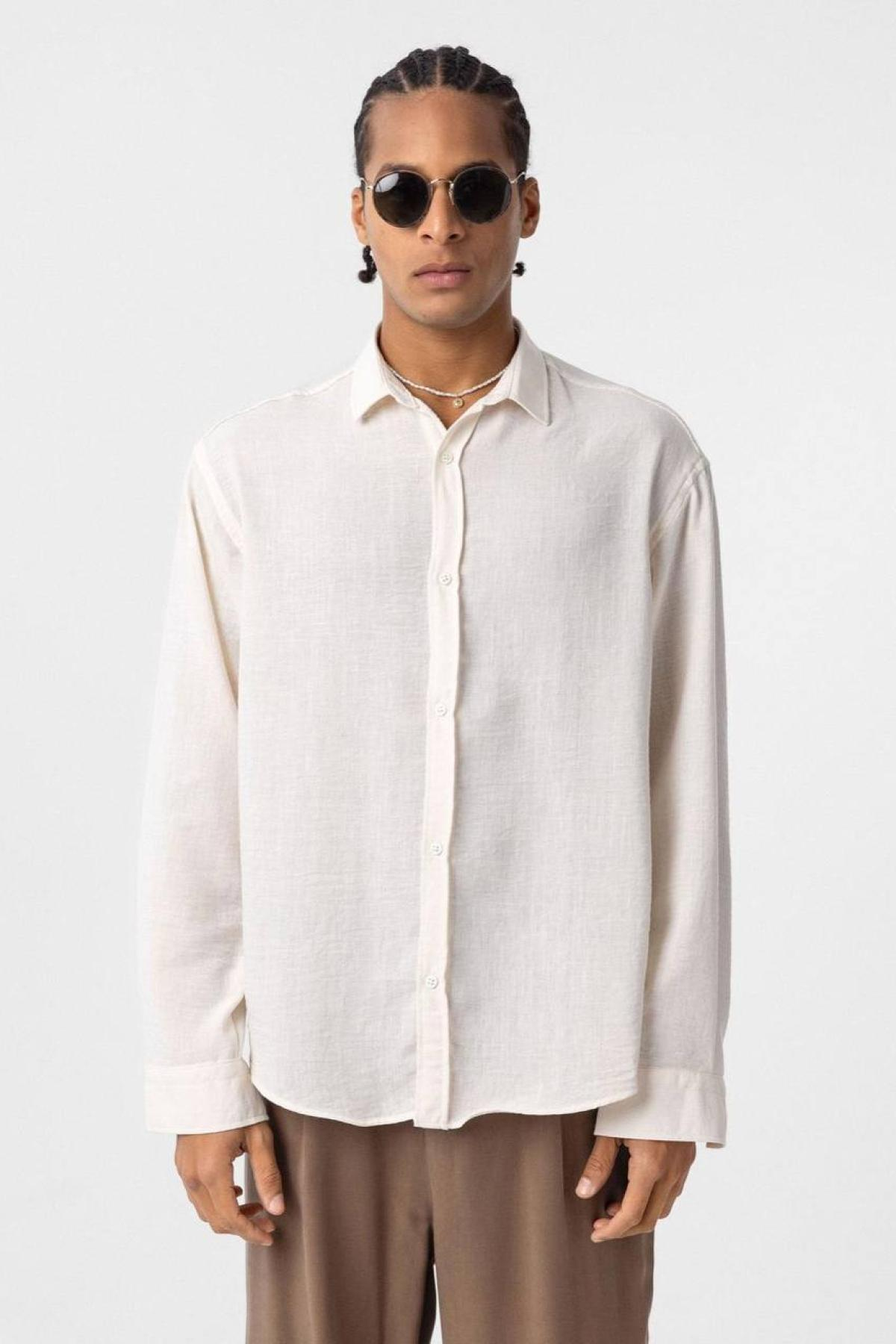 Wholesale Men Off White Oversize Shirt 731269