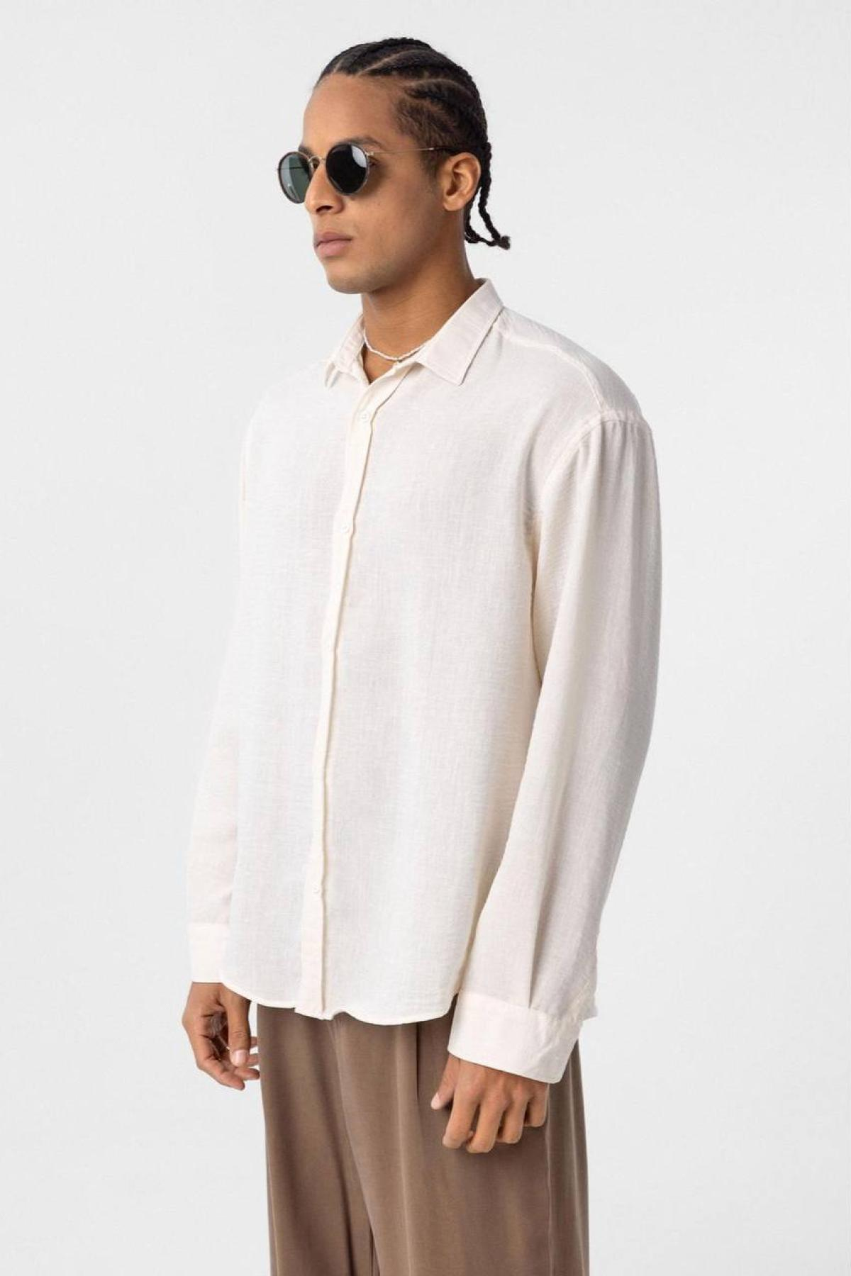 Wholesale Men Off White Oversize Shirt 731269