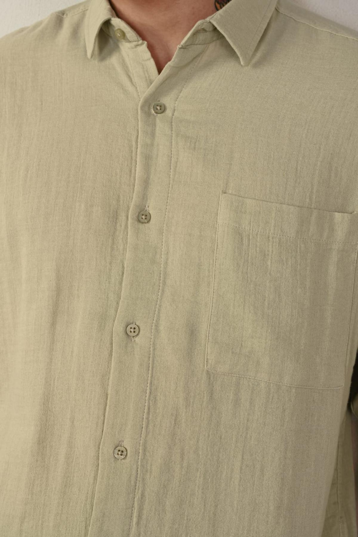 Wholesale Men Pastel Mint Long-Sleeve Shirt 739148