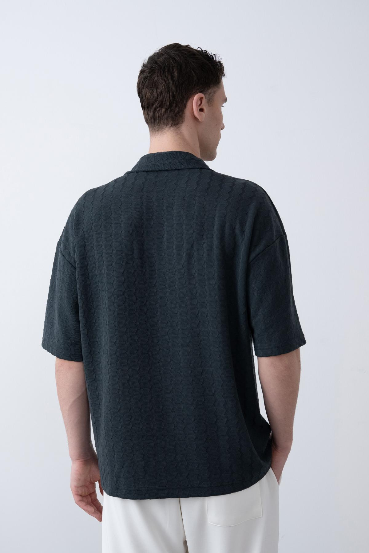 Wholesale Men Petrol Shirt 730304