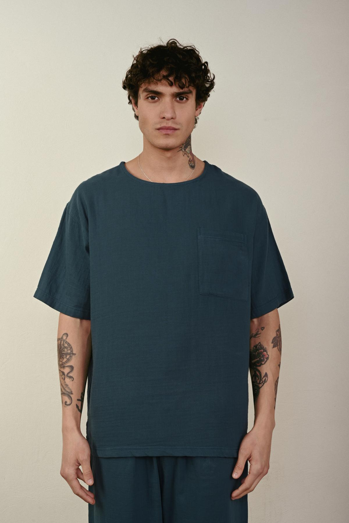 Wholesale Men Petrol T-shirt 721548