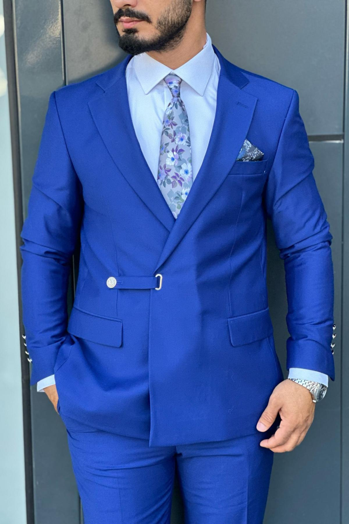 Wholesale Men Petrol Two-Piece Suit 738955