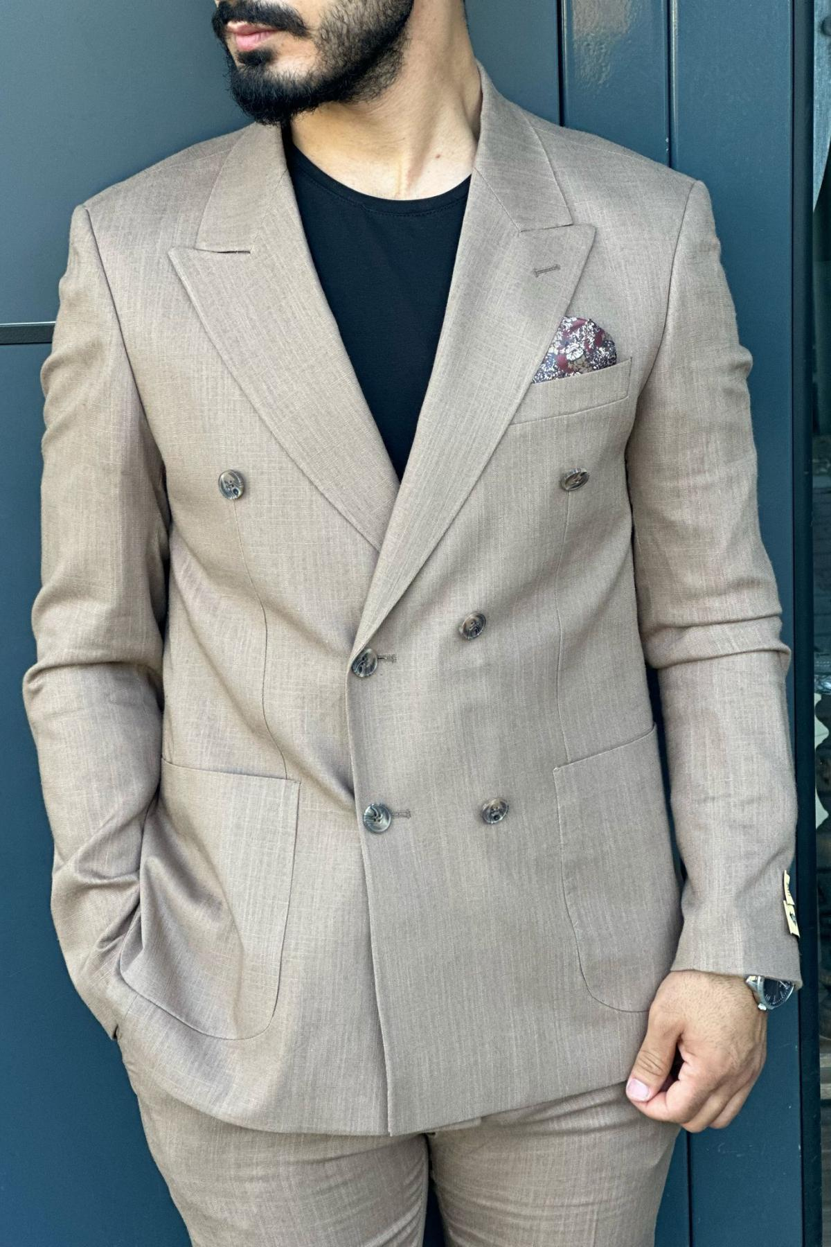Wholesale Men Plus Size Stone Two-Piece Suit 739078