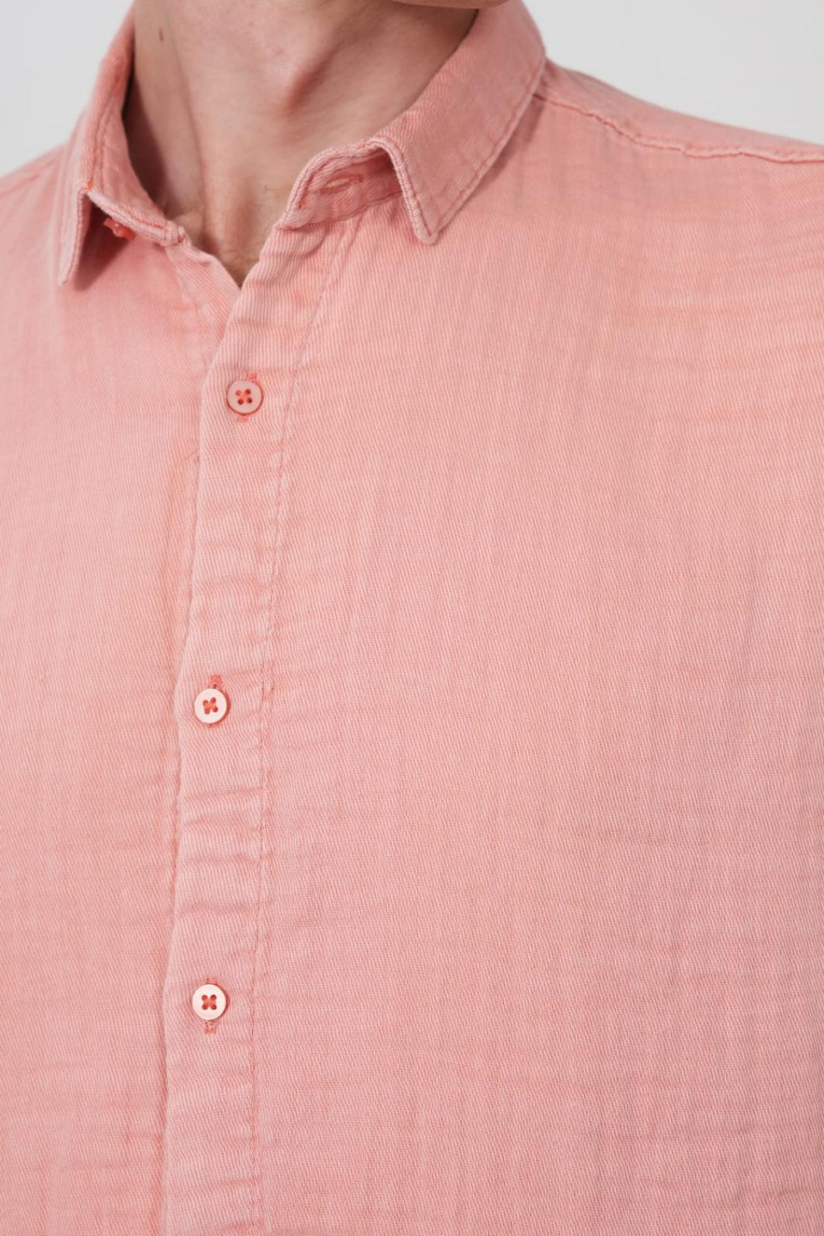 Wholesale Men Rose Pink Long-Sleeve Shirt 739087