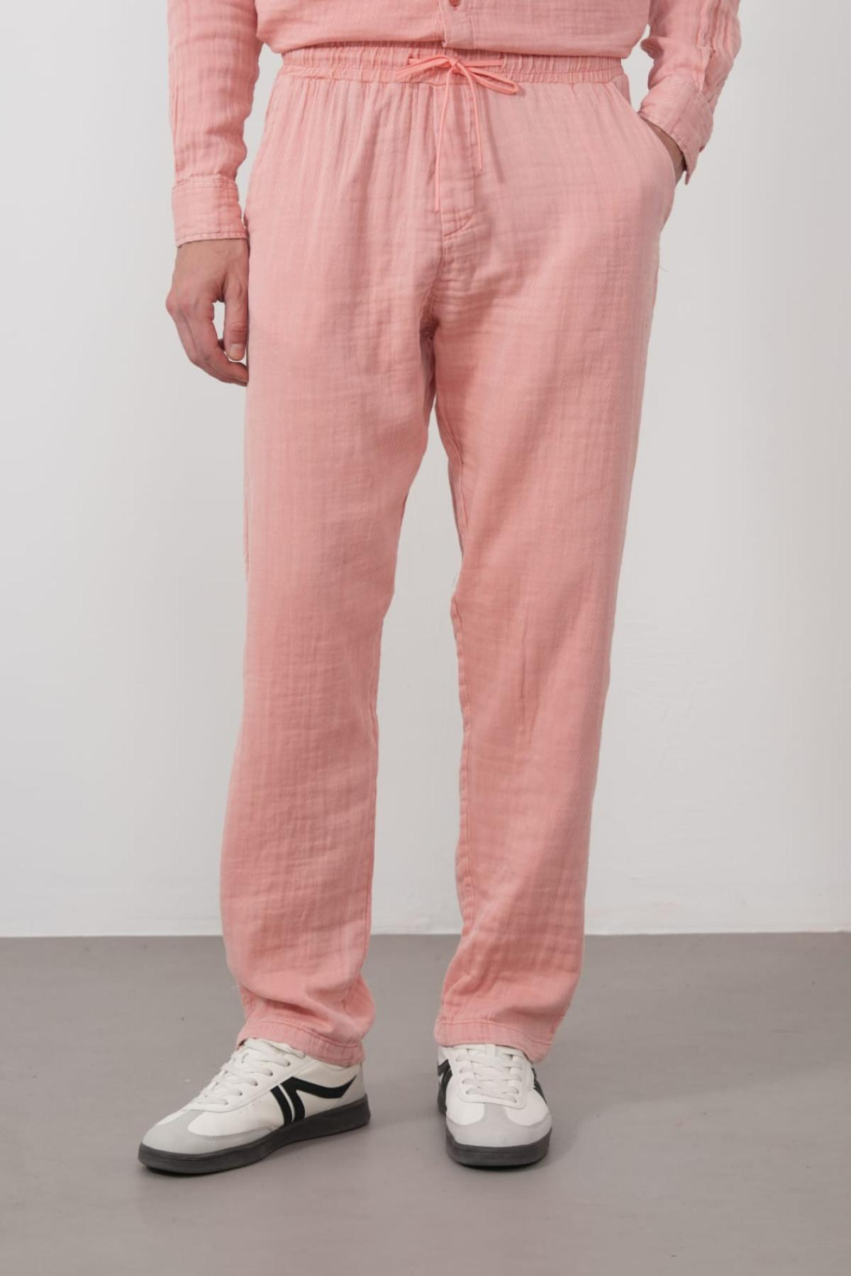 Wholesale Men Rose Pink Pants 738231