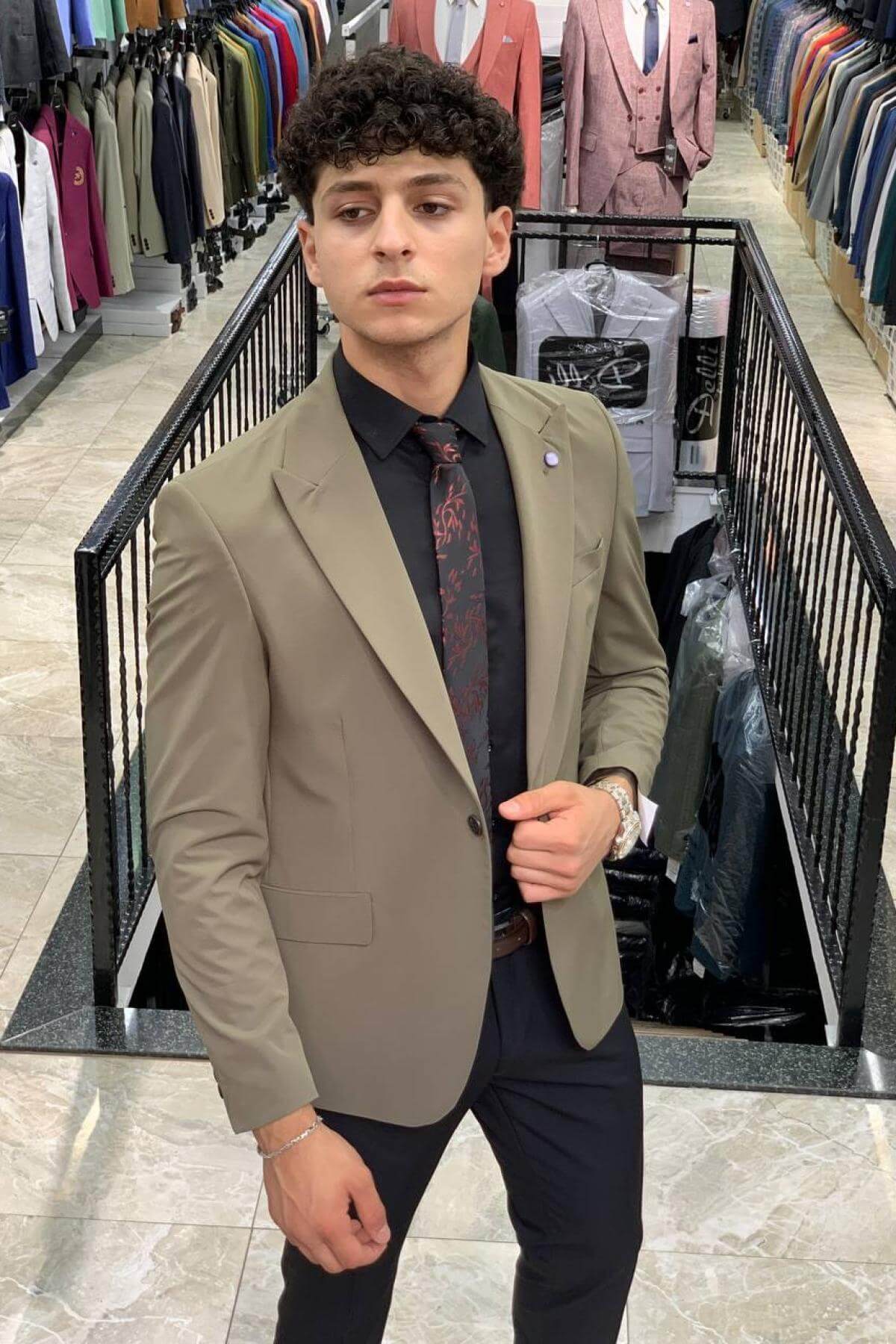 Wholesale Men Sand Blazer 738057