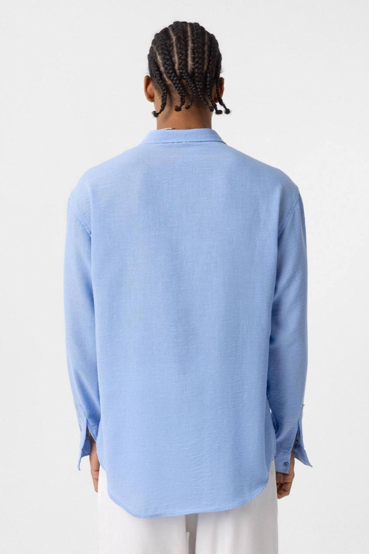 Wholesale Men  Sky Blue Oversize Shirt 731273