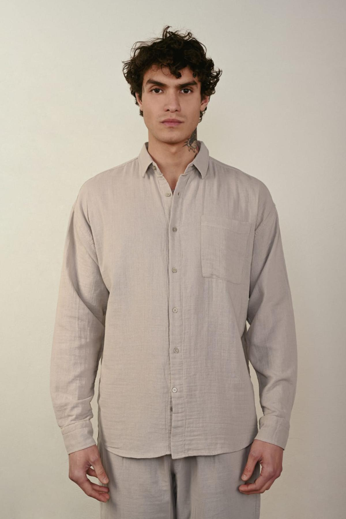 Wholesale Men Stone Long-Sleeve Shirt 739146
