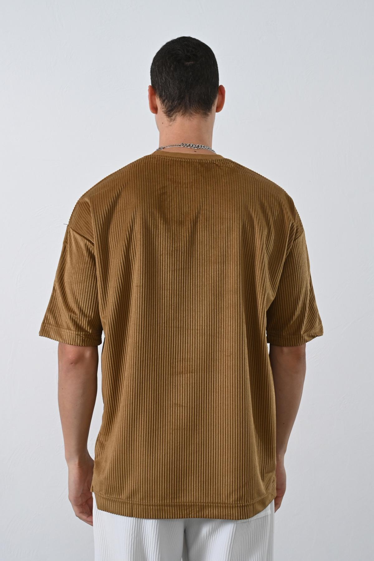 Wholesale Men Tobacco Brown T-shirt 721402
