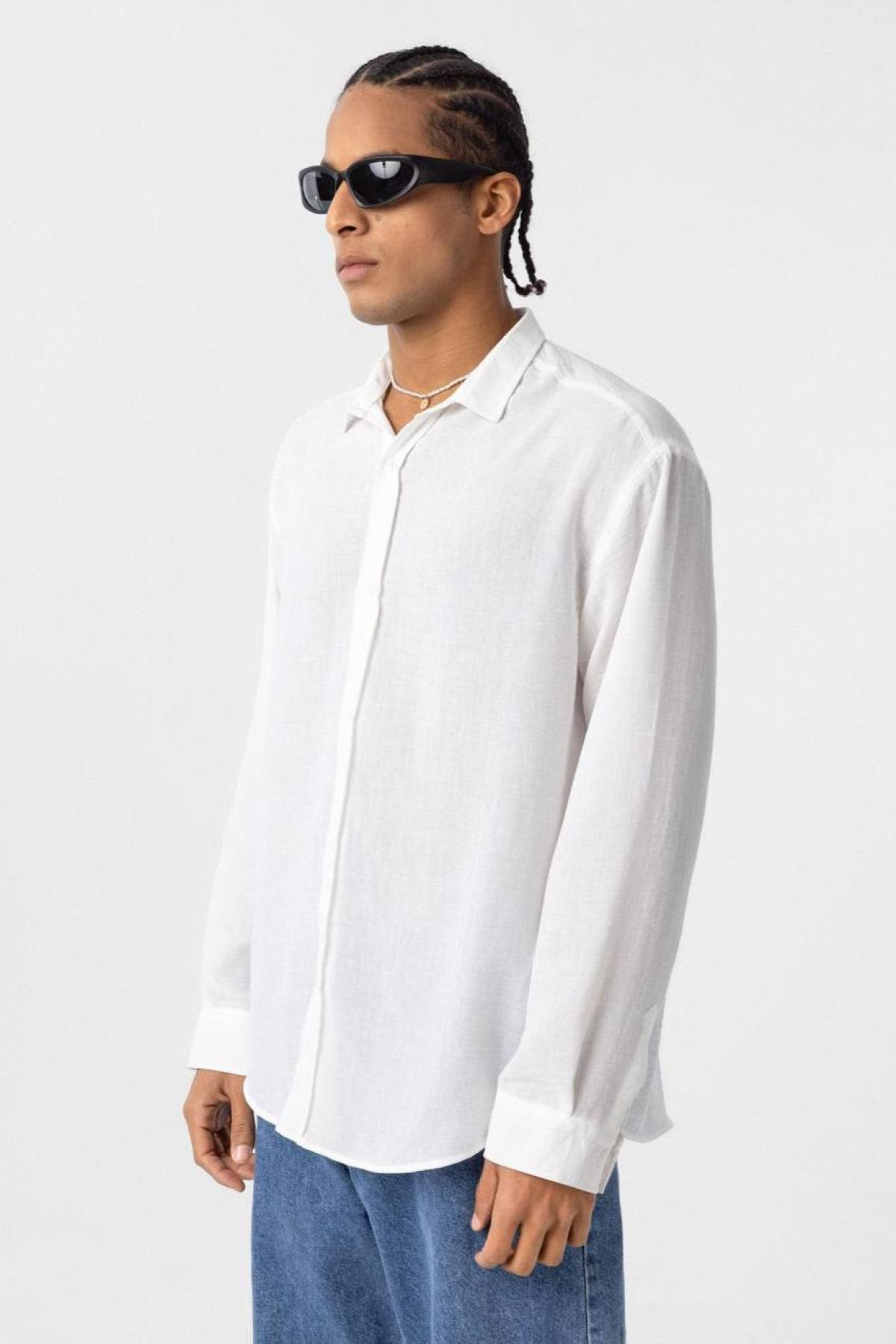 Wholesale Men White Oversize Shirt 731276