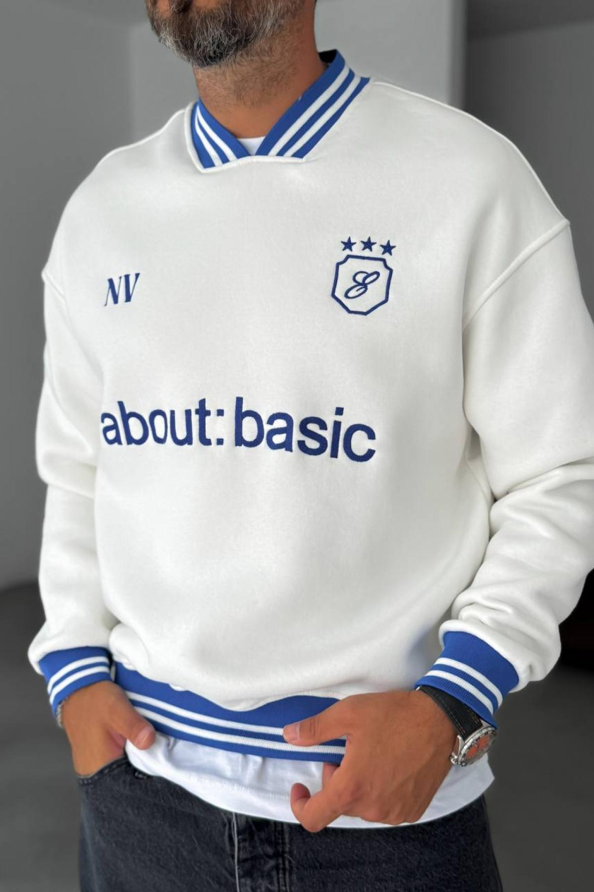 Wholesale Men White Printed Sweatshirt 739123