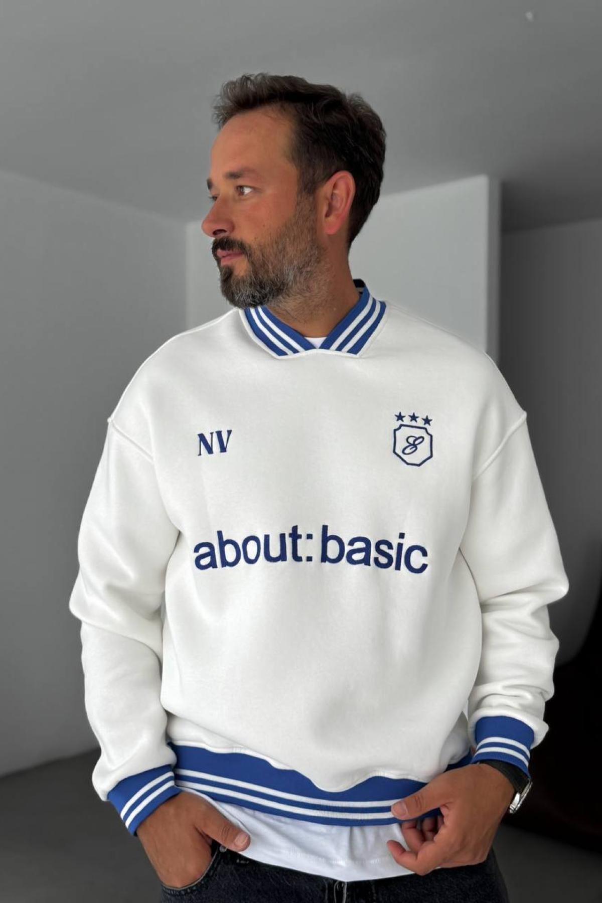 Wholesale Men White Printed Sweatshirt 739123