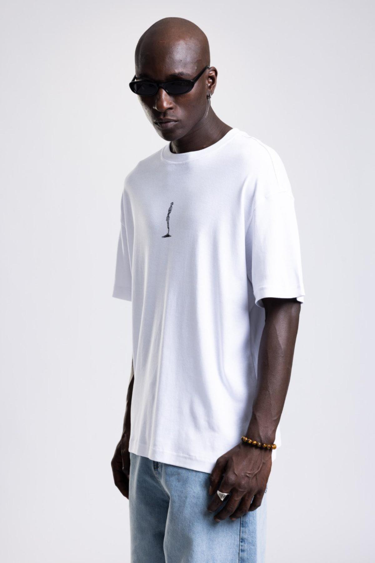 Wholesale Men White Printed T-shirt 736200