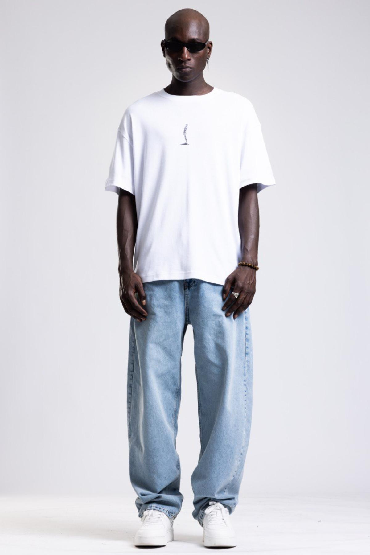 Wholesale Men White Printed T-shirt 736200