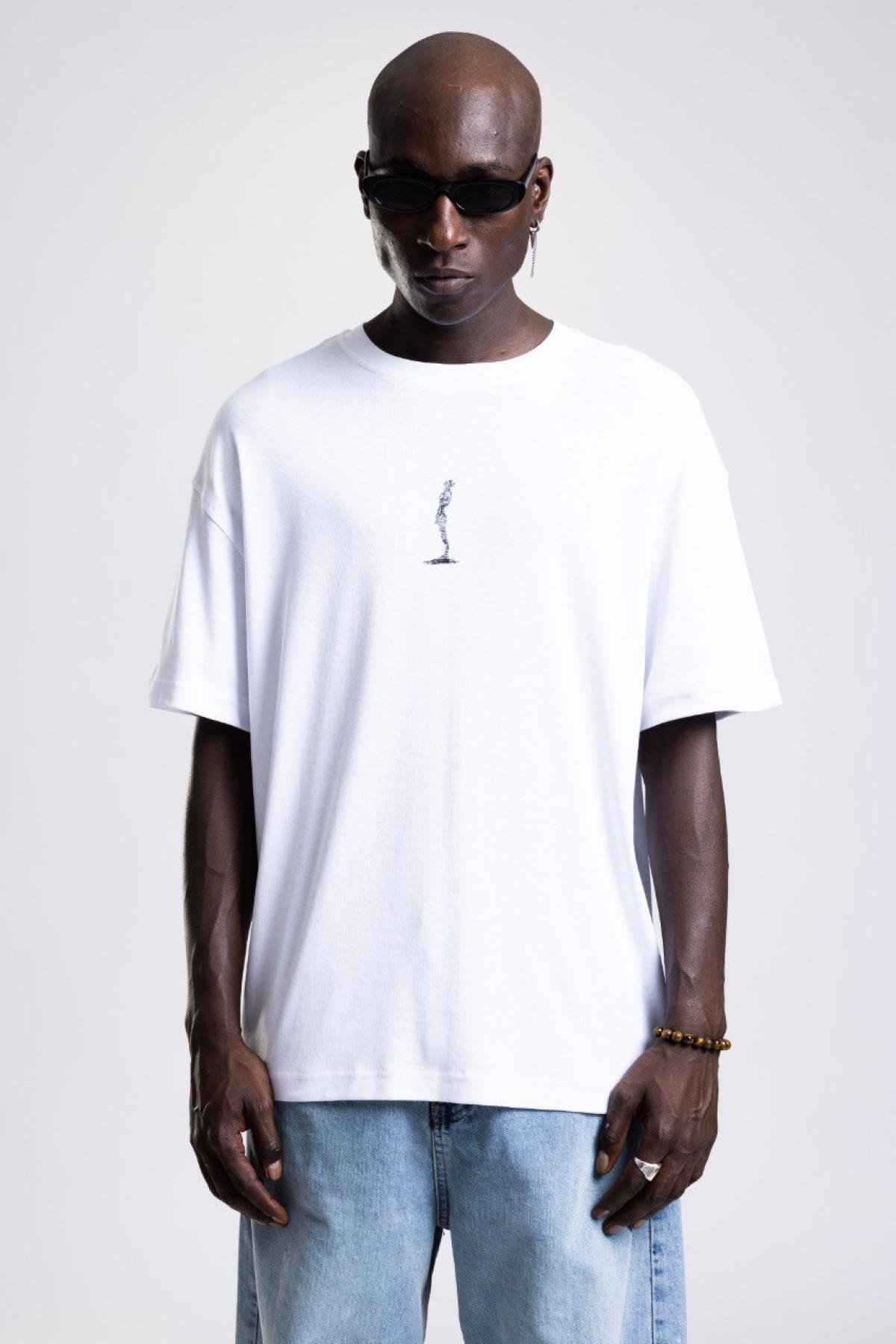 Wholesale Men White Printed T-shirt 736200