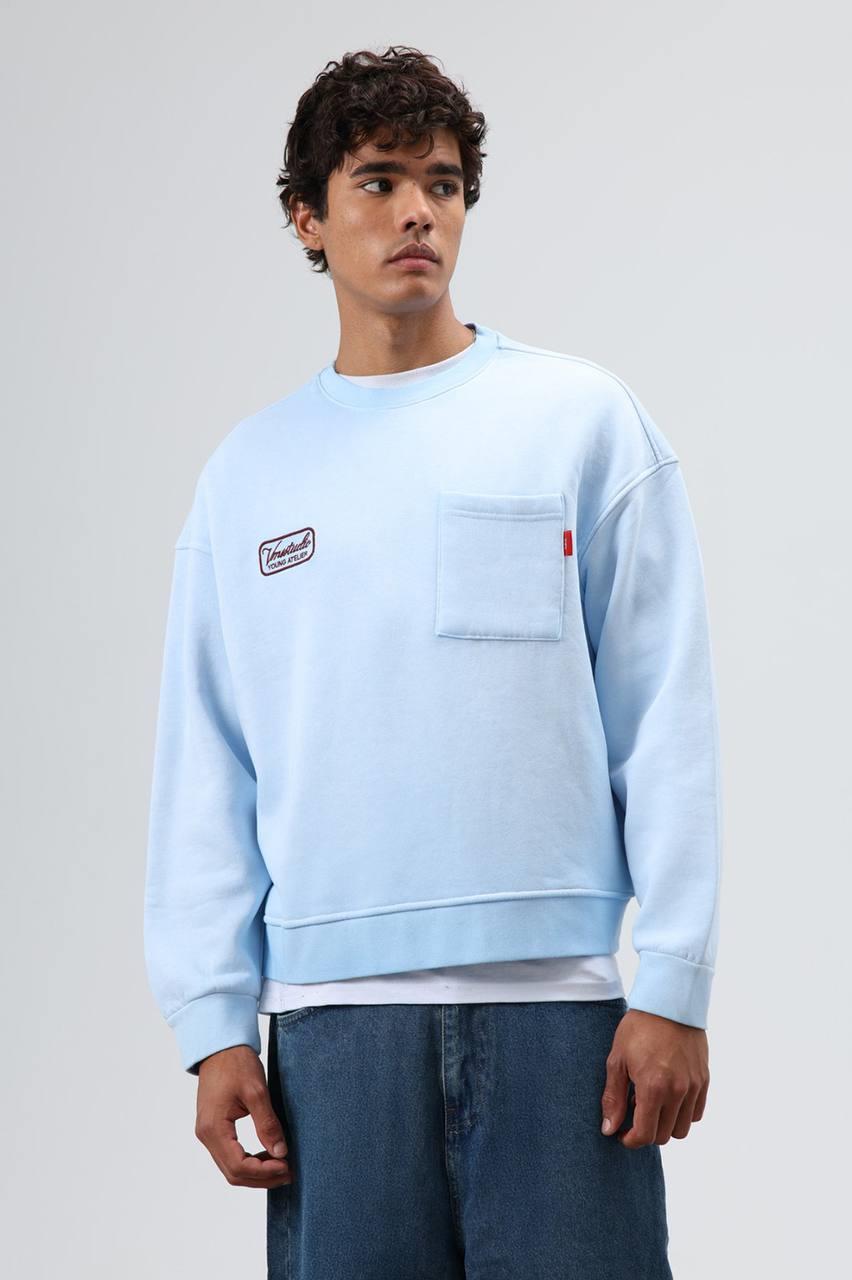 Wholesale Men's Baby Blue Sweatshirt  1604W26-V70-124