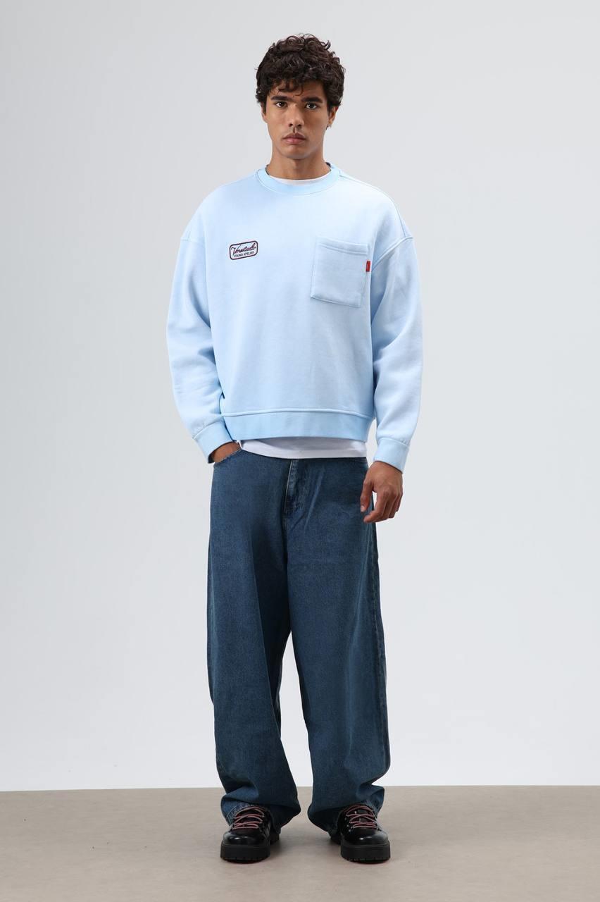 Wholesale Men's Baby Blue Sweatshirt  1604W26-V70-124