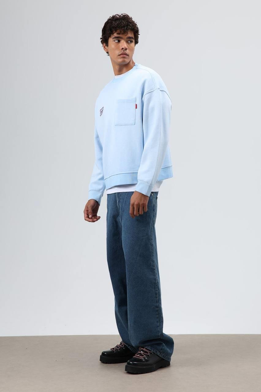 Wholesale Men's Baby Blue Sweatshirt  1604W26-V70-124