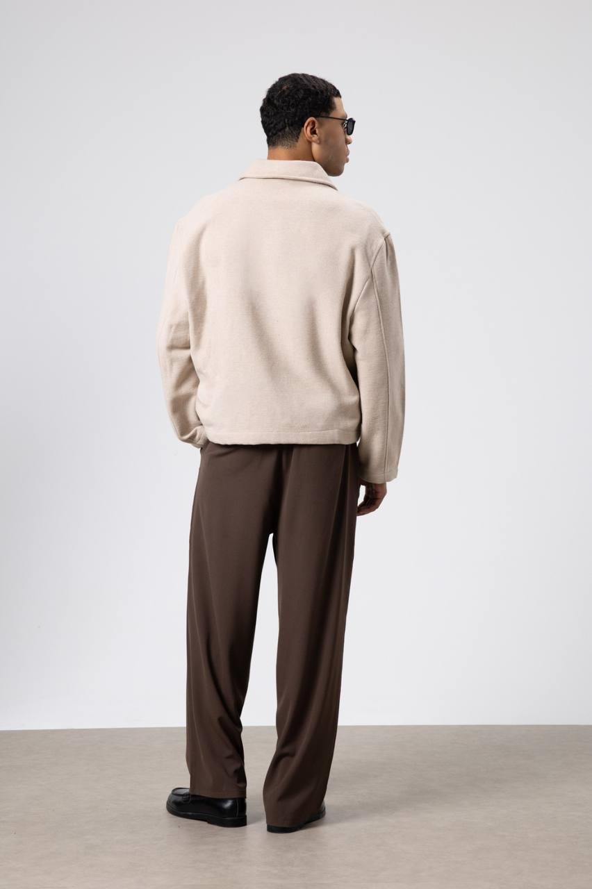 Wholesale Men's Beige Zip-Up Jacket  1604W26-V50-12